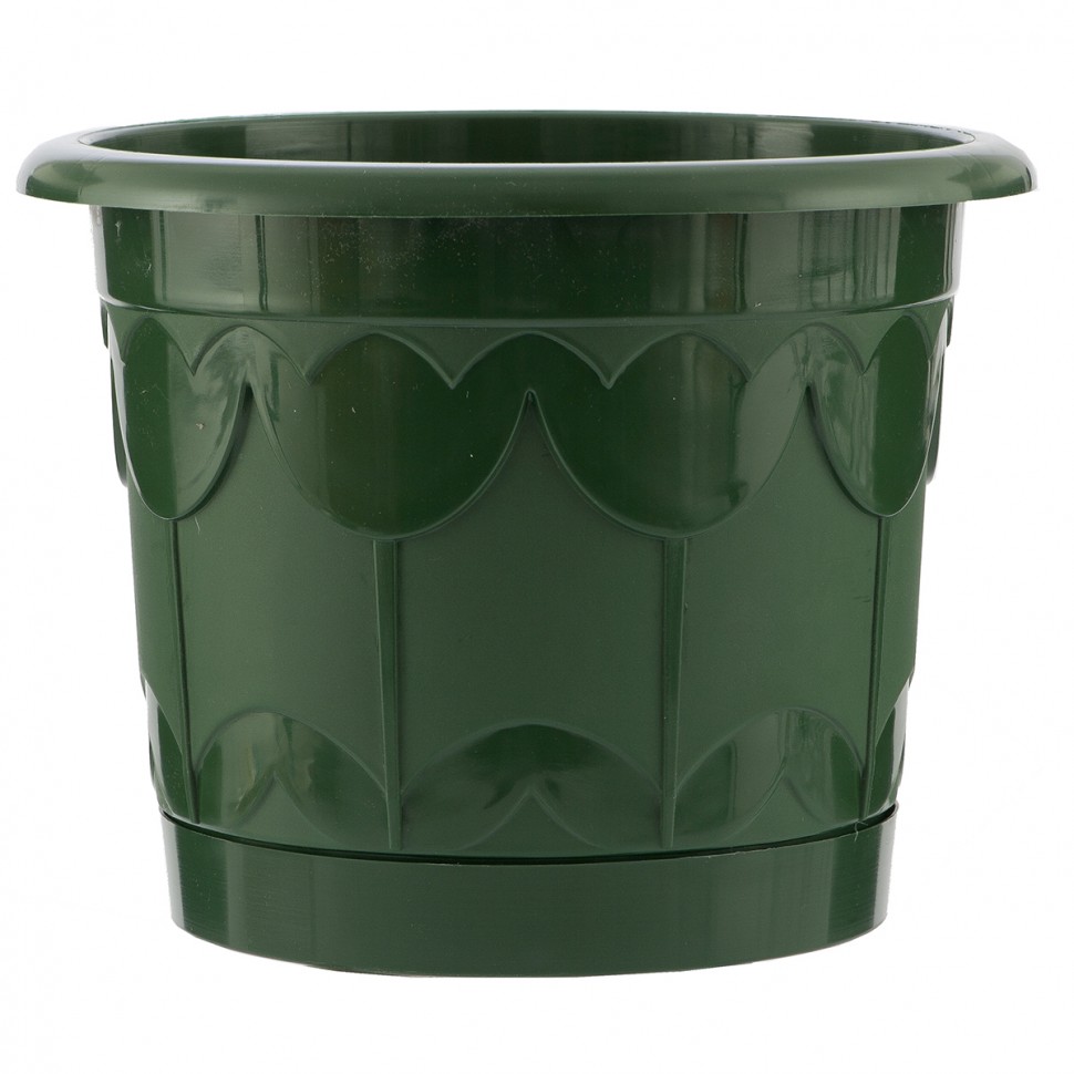 Горшок Тюльпан с поддоном, зеленый, 8,5 л PALISAD 69240