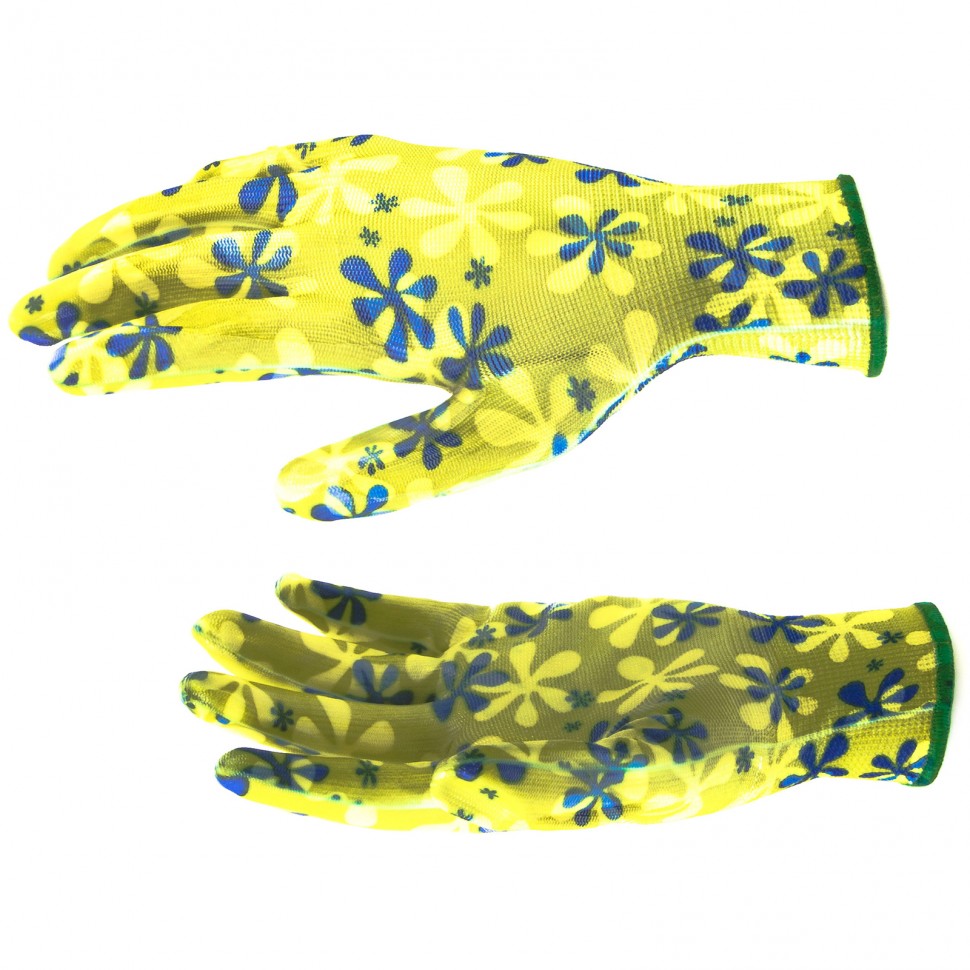 Перчатки садовые с нитрильным обливом, зеленые, M PALISAD 67742 ― PALISAD