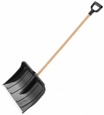 Лопата для уборки снега пластиковая, 410 х 320 х 1330 мм, деревянный черенок PALISAD 61645 ― PALISAD