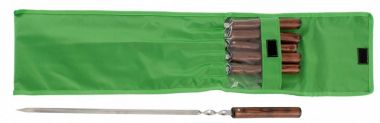 Набор шампуров угловых, 650 мм, с цельной деревянной рукояткой, в чехле, 6 шт, Camping PALISAD 69681 ― PALISAD