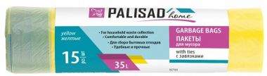 Пакеты для мусора с завязками 35 л x 15 шт. желтые, Home PALISAD 927165 ― PALISAD