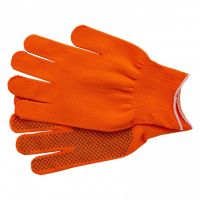 Перчатки Нейлон, ПВХ точка, 13 класс, оранжевые, XL Россия 67845